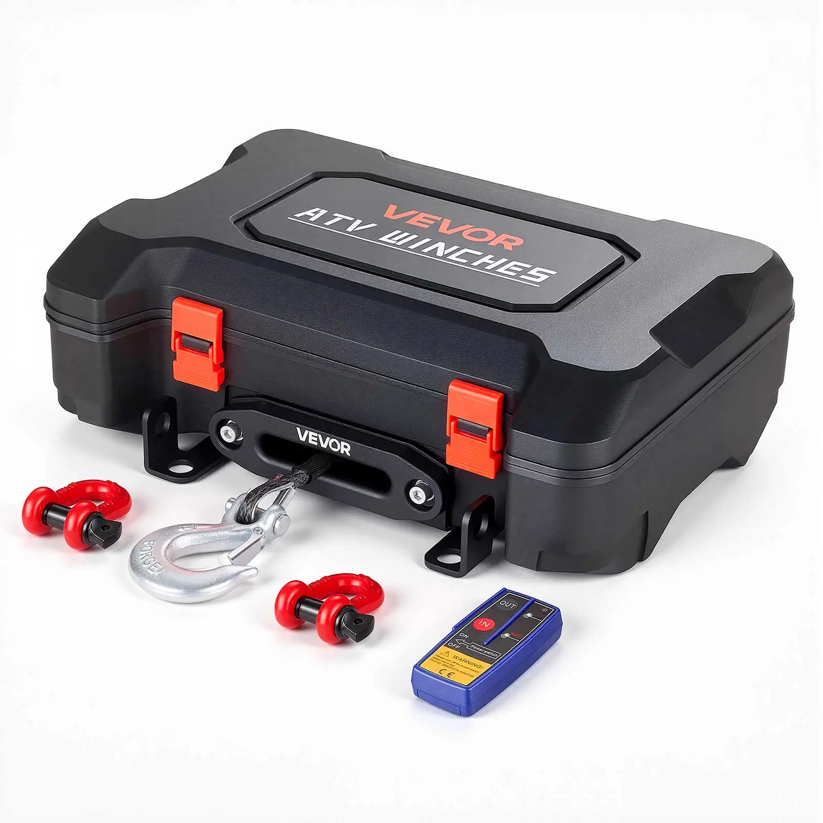 【Summerfinds】VEVOR Portable Winch, 6000 lbs/4500lbs/3500lbs  12V DC Electric Winch with Synthetic Rope, Wireless & Wired Remotes, Box-Style Recovery Kit with Fairlead, Clevis Hook, Strap for ATV UTV Off-Road Outdoor Pulling Tasks