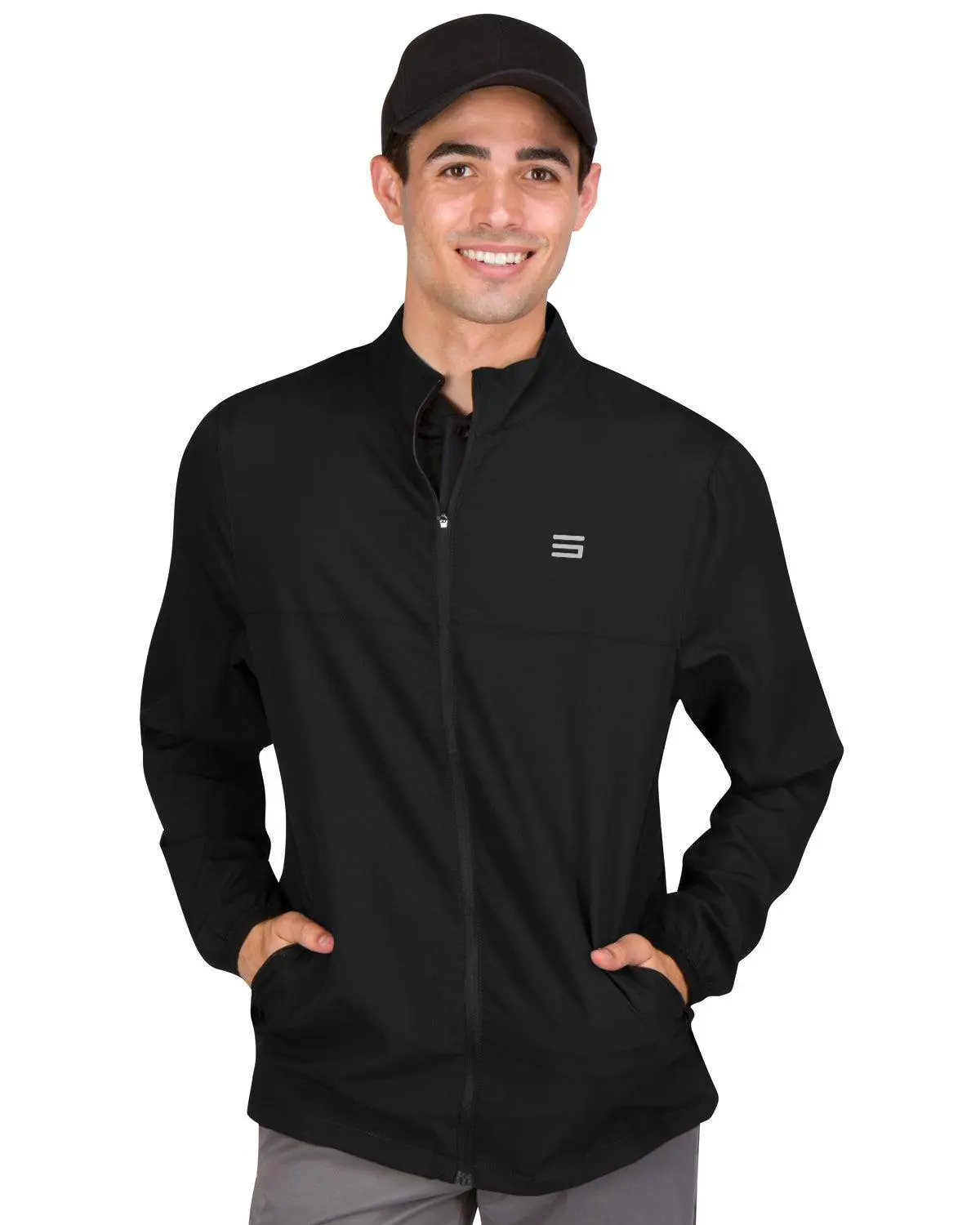 Mens Golf Zippered Windbreaker Jacket