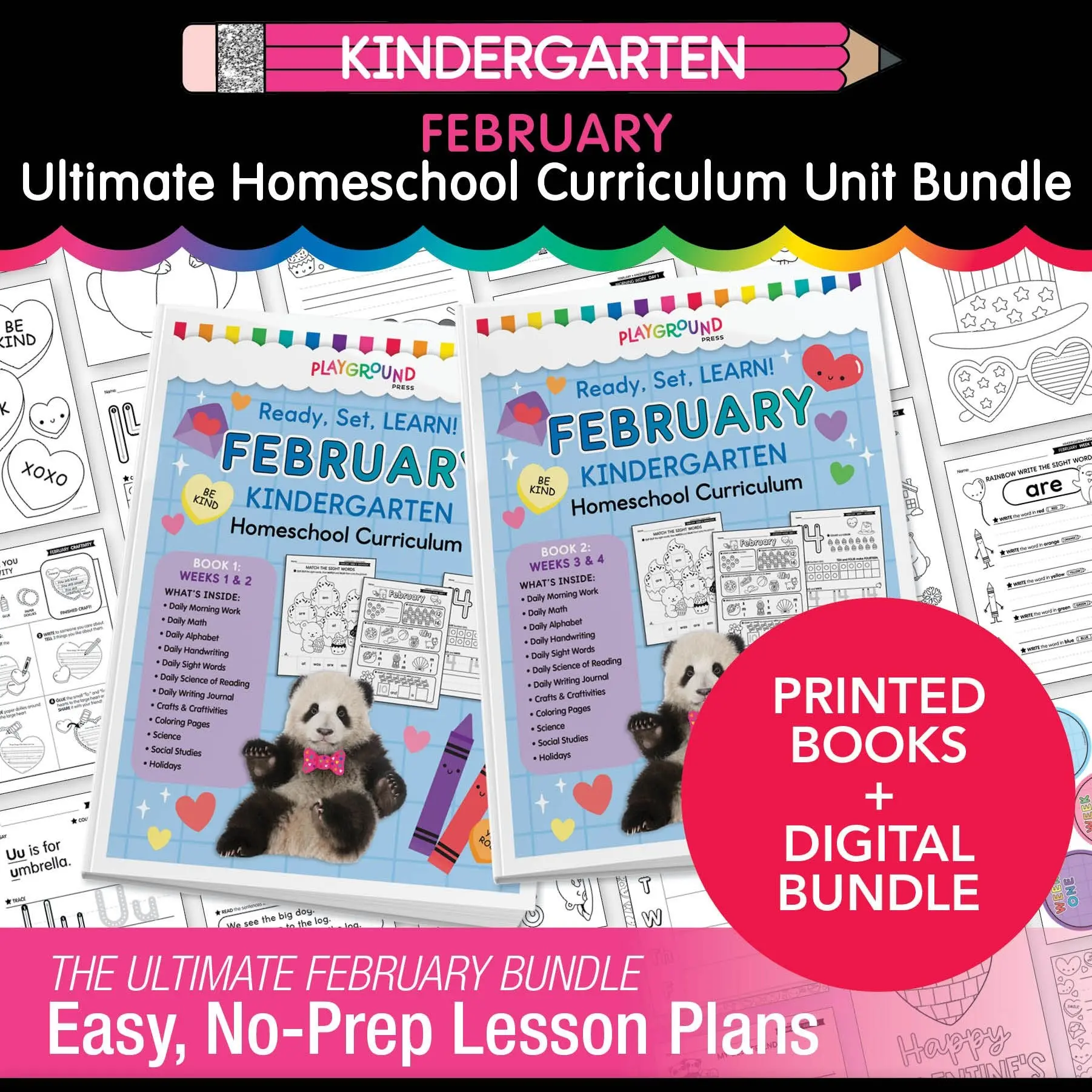 Ultimate Kindergarten February Homeschool Curriculum Bundle
