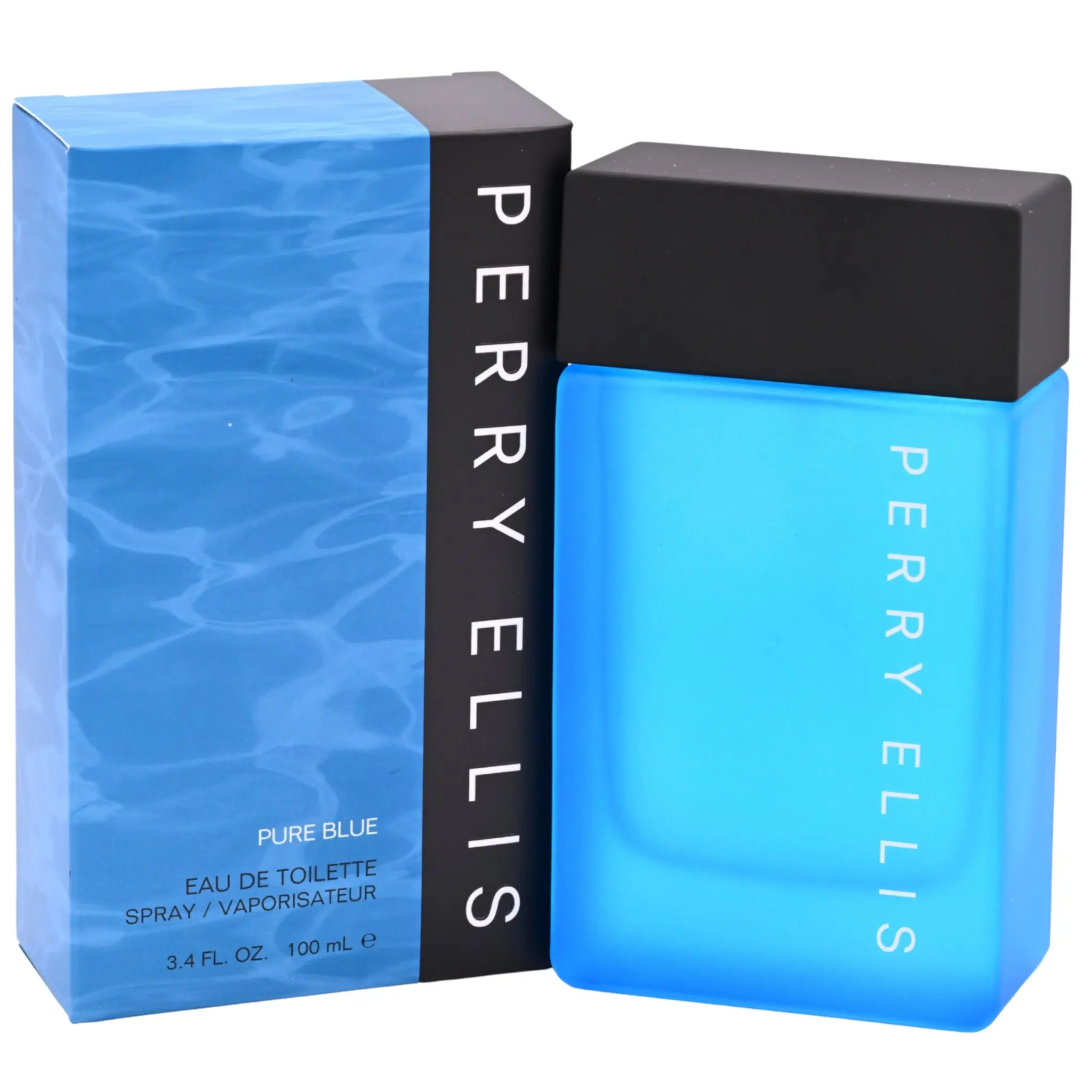 Perry Ellis Pure Blue Eau de Toilette, Signature Scent Cologne Spray for Men with Citrus, Woody Musk, and Amber Notes, 3.4 oz, Spray Bottle, Daily Wear, Aquatic, Citrusy Cologne, Fresh Warmth, Grapefruit, Micro Greens, Fragranced, Men's Fragrance, Edt Edp