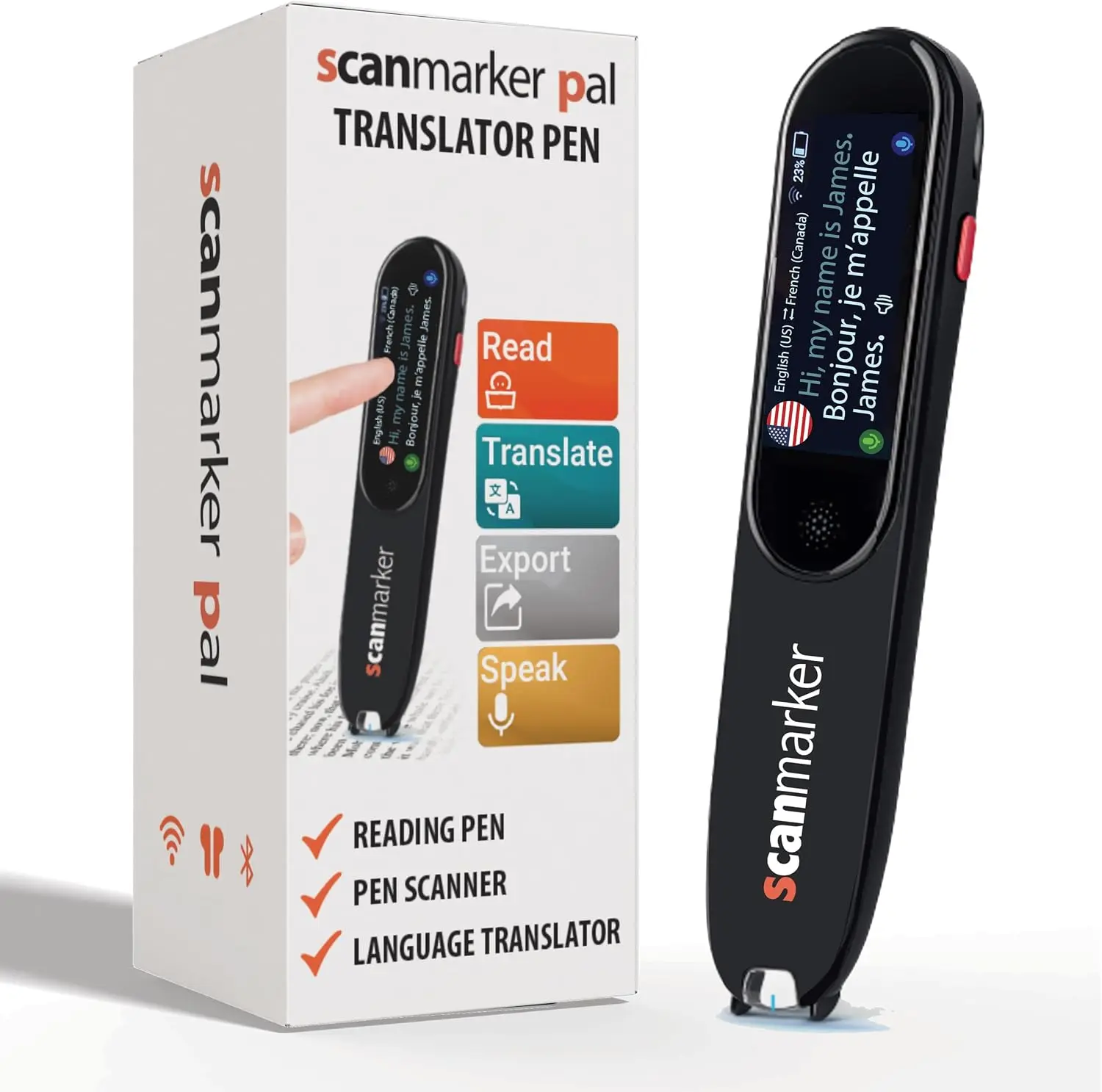 Scanmarker Pal Translation & Reading Pen for Kids & Adults, 100+ Language Translator with Text-to-Speech and Scan Export