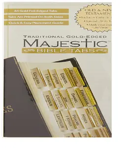 Traditional Gold-Edged Bible Tabs, 84 Pre-Cut Paper Office Index Dividers for Bible Study Groups - Double-Side Print, Elegant Gold Edging, Classic Design, Quick Reference & Scripture Navigation