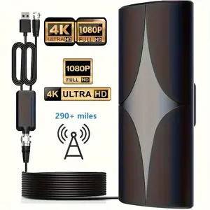 Indoor HD Digital TV Antenna, Digital Signal Antenna, 150 Miles Long Range Reception, Supports 720p 1080P 4K 8k, Includes 10 Feet Coaxial Cable