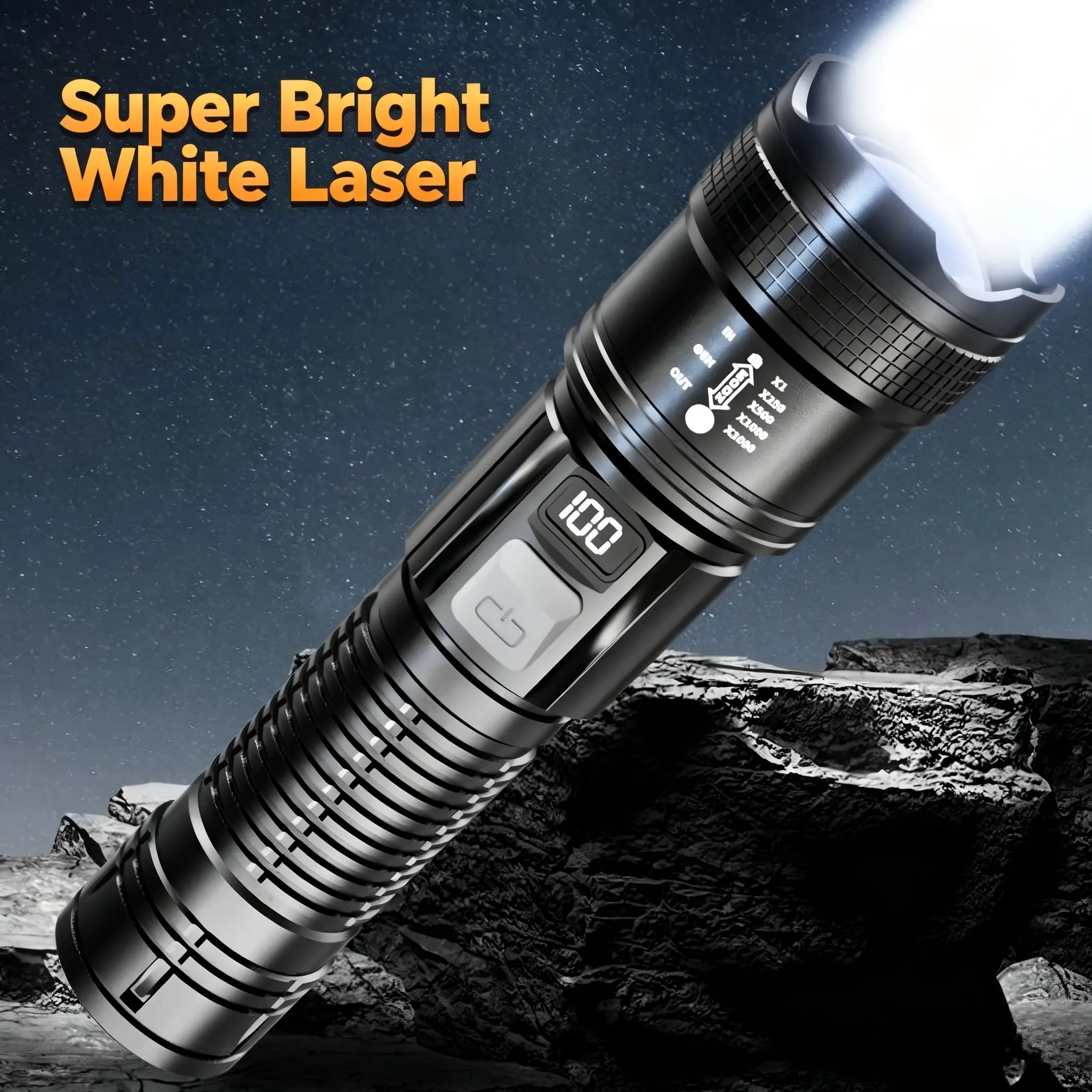 Rechargeable High-Brightness Flashlight – Adjustable Brightness Modes, Portable LED Torch for Outdoor Camping and Hiking