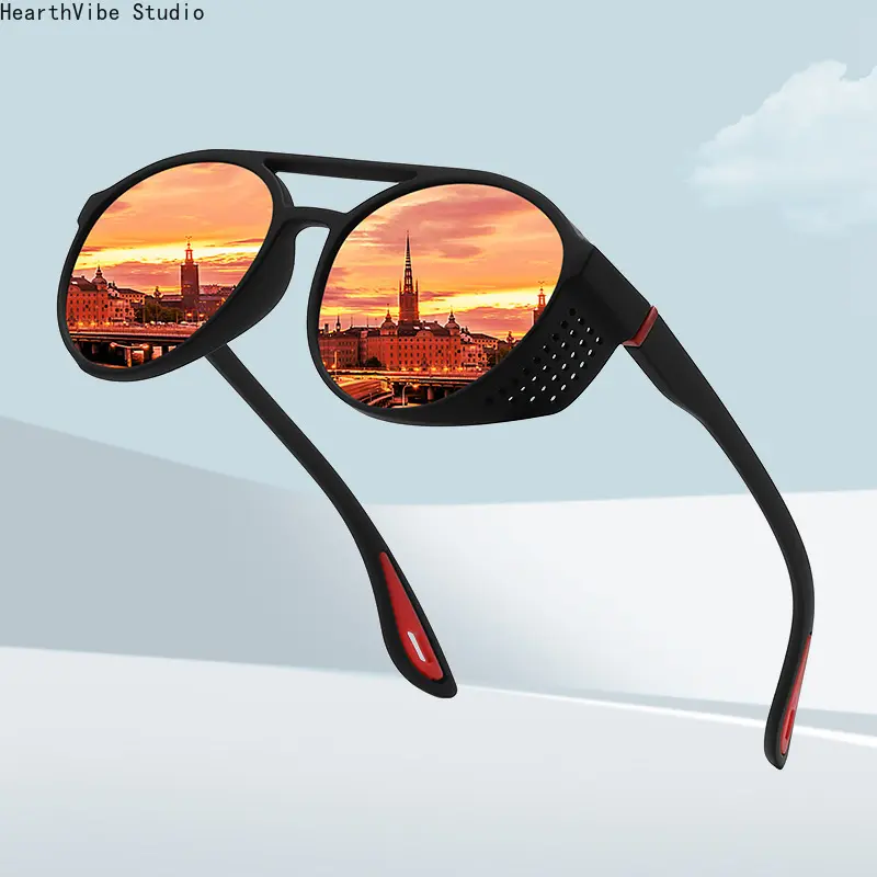 New cross-border unisex polarized sunglasses, round frame driving glasses, outdoor fishing glasses, square frame cycling glasses