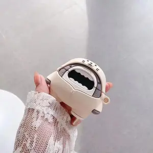 Cute Shark 3D Cartoon Silicone Cover for AirPods Pro 1/2 with Keychain Earphone Protective Cover airpods pro case air pods case