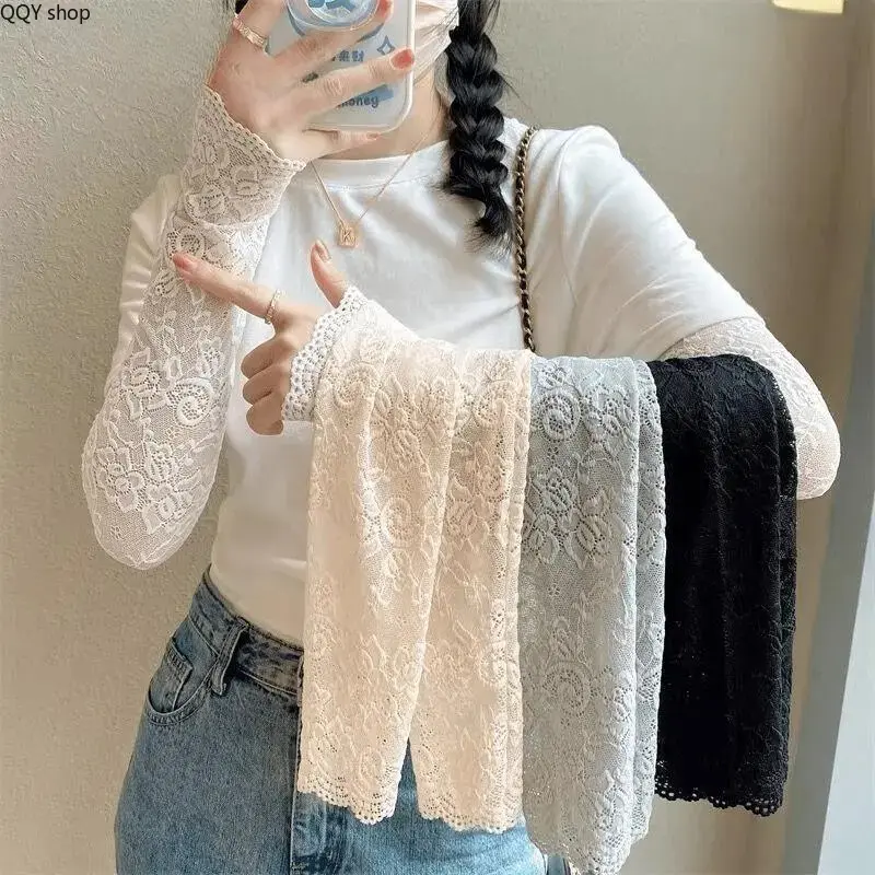 Women's Floral Lace Arm Sleeves, Breathable High Stretch Sleeve Covers, Lightweight Sun Protection Cuffs with Elegant Floral Pattern, Stylish Fashion Accessories for Driving, Daily Casual Wear, Outdoor Activities and Party Outfit Matching