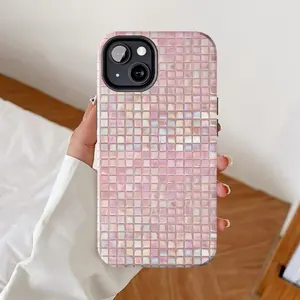 Rainbow gradient mosaic pattern, durable, shock-absorbing, glossy 2-in-1 phone case, compatible with iPhone 17, 16, 15, 14, 13, 12, 11, X, Samsung and other models. Makes a great holiday gift for friends or family.