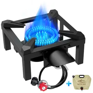BESTFIRE 10" 100,000 BTU Propane Burner – Powerful Portable Outdoor Stove with 4.1ft Hose&Water Bag Included – Perfect for Seafood Boil, Backyard Cooking, Home Brewing & Camping