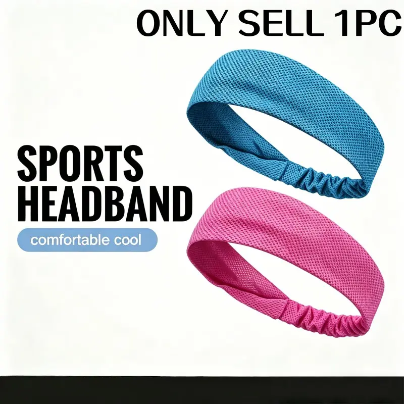 Ice Sensation Sports Headband, Breathable Quick-Dry Sweat-Wicking Elastic Design, Ideal for Running, Gym, Yoga, Outdoor Activities