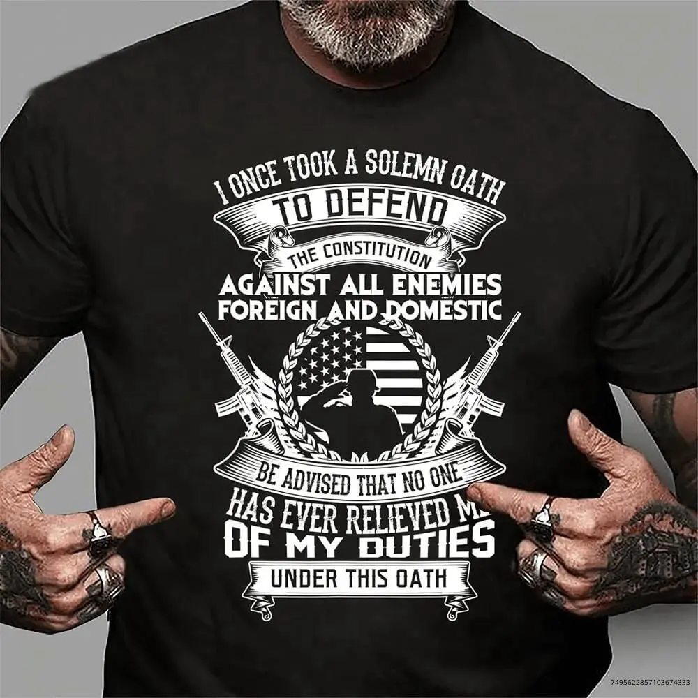 American Oath Defend The Constitution Army Veteran, Military Oath, 4th Of July Shirt