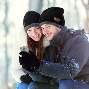 Unisex 60% Acrylic 40% Terylene Wool-Blend Thick Knitted Beanie and Scarf Set - Adult Sizes, Stretch Fit, Soft Warm, High-Quality Unique Witch Design, Outdoor Daily Wear, Birthday Gift Option