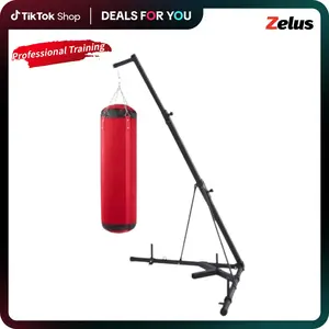 【SpringStatements】ZELUS Heavy Duty Boxing Bag Stand for MMA & HIIT Workouts, Freestanding Steel Punching Bag Rack Supports 132 lbs | Home Gym, Stress Relief, Family Fitness, Exercise Motivation,  Agility Training Iron Frame