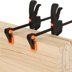 4" 2pcs Woodworking Quick Clamps - Easy One-Hand Operation, 4-Inch Mini Ratchet Clamp with Dual Orange Trigger Handles, Metal Structure, Suitable for Crafts and Wood Glue, Carpentry Tools, Quick Release Clamp