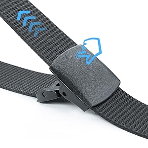LXMY Work Belts for Men,Belts for Men,Adjustable Nylon Canvas Fabric Golf Belt,No Metal Buckle, Fast Pass Through the Airport Security,Suitable for Work and Travel