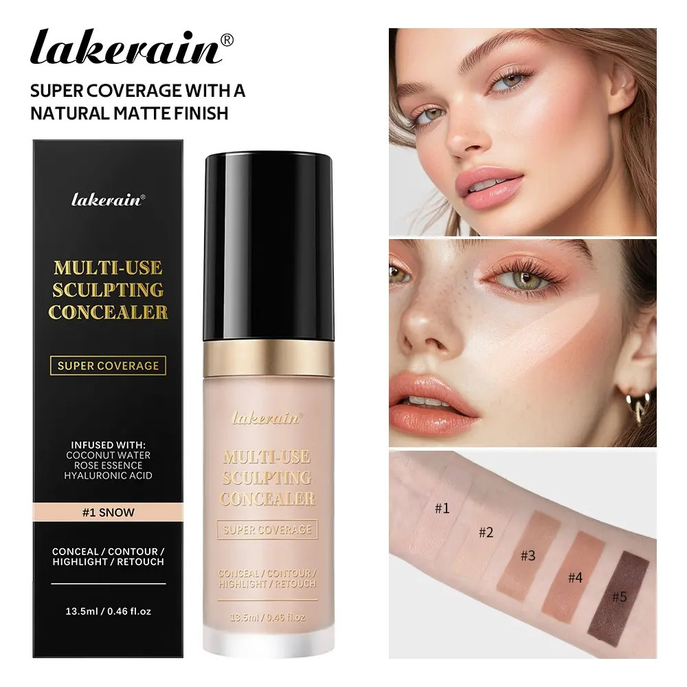 Long-lasting Matte, Waterproof & Sweat-Proof Concealer, All Day Coverage, Full Coverage for Dark Circles, Transfer-Resistant, Non-Drying Formula, Face and Body Use, For All Skin Tones