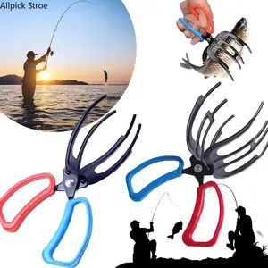 Upgraded 3-Claw Fish Gripper Tool, Heavy Duty Metal Fishing Lip Gripper and Fish Control Pliers for Freshwater Bass, Catfish and Trout, Non-Slip Fishing Gear Accessory for Kayak Fishing, Boat Trips and Outdoor Angling