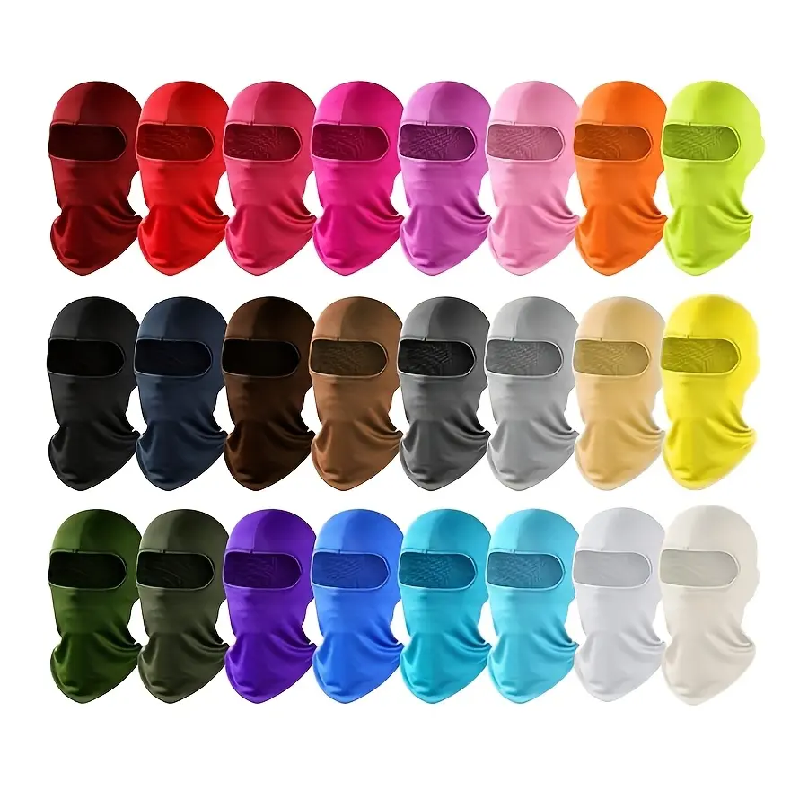 1-5 Pcs Polyester Balaclava Headwear, UV-Windproof Breathable Balaclava Protective Gear, One-Size Full Face Cover for Men, Ideal for Outdoor Sports, Rock Climbing, Biking