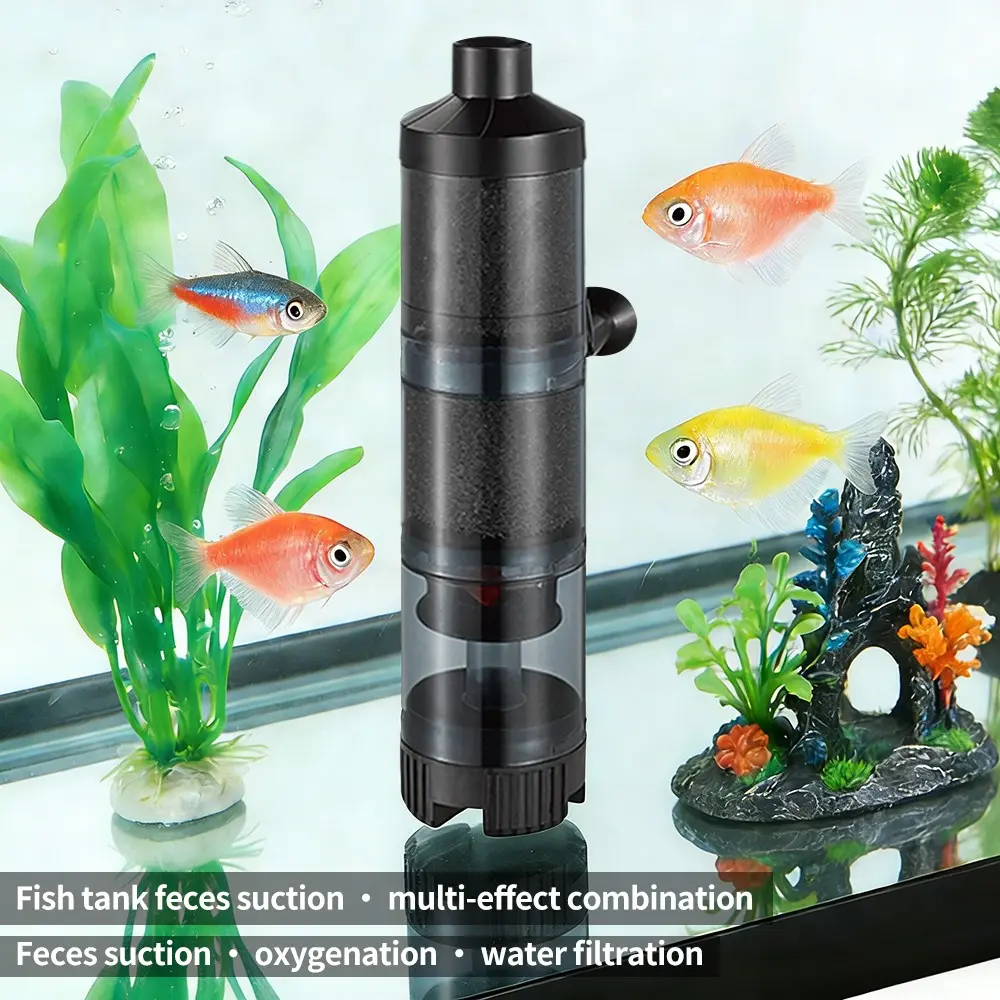 8.5 Inch Fish Tank Internal Filter, Multifunctional Aquarium Filter, Waste Separation Collector, Three-In-One (filter + Aeration + Water Circulation), Energy Saving Design, Submersible Water Pump, Fish Tank Filters, Aquarium Accessories