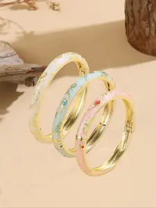 Women's Cloisonne Bracelet, Bangles Bracelets Set, Enamel Design Alloy Jewelry, Indian African Hawaiian Style, Elegant Ladies Accessory for All Occasions