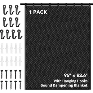 Large Sound Dampening Blanket,96" x 80" Sound Absorbing Studio Blanket,Noise Cancelling Studio Acoustic Blanket Curtain/Light Blocker/Moving Blanket