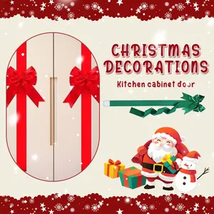 Christmas Cabinet Ribbons Bows Large Red Bow Christmas Door Kitchen Cabinet Ribbon Bows Locker for Xmas Holidays Party Decorations Supplies bows  christmas  tree