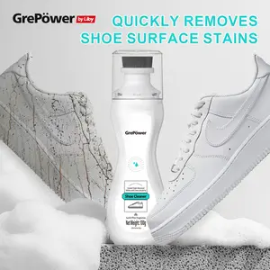 Liby White Sneaker Cleaner 100g/3.5oz Waterless 3-in-1 Formula , Safe for Leather, Mesh & Athletic Shoes , Deep Stain & Yellowing Removal , Color-Restoring Brush Pen , Quick-Dry Pine Scent , Portable Design