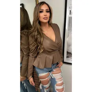 Muse Faux Leather Peplum Jacket