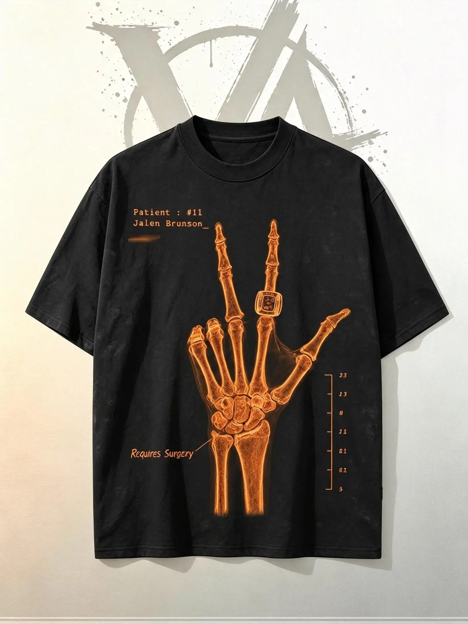 [AVT]11 Brunson NewYork Wrist Surgery X-Ray Graphic T-Shirt Sweatshirt Hoodie,Knicks Basketball Fans Apparel,unisex washed Christianity tee christmas dad t-shirt outfit,apparel gift,new jesus king,retro god jesus thorn,love jesus skull skeleton print