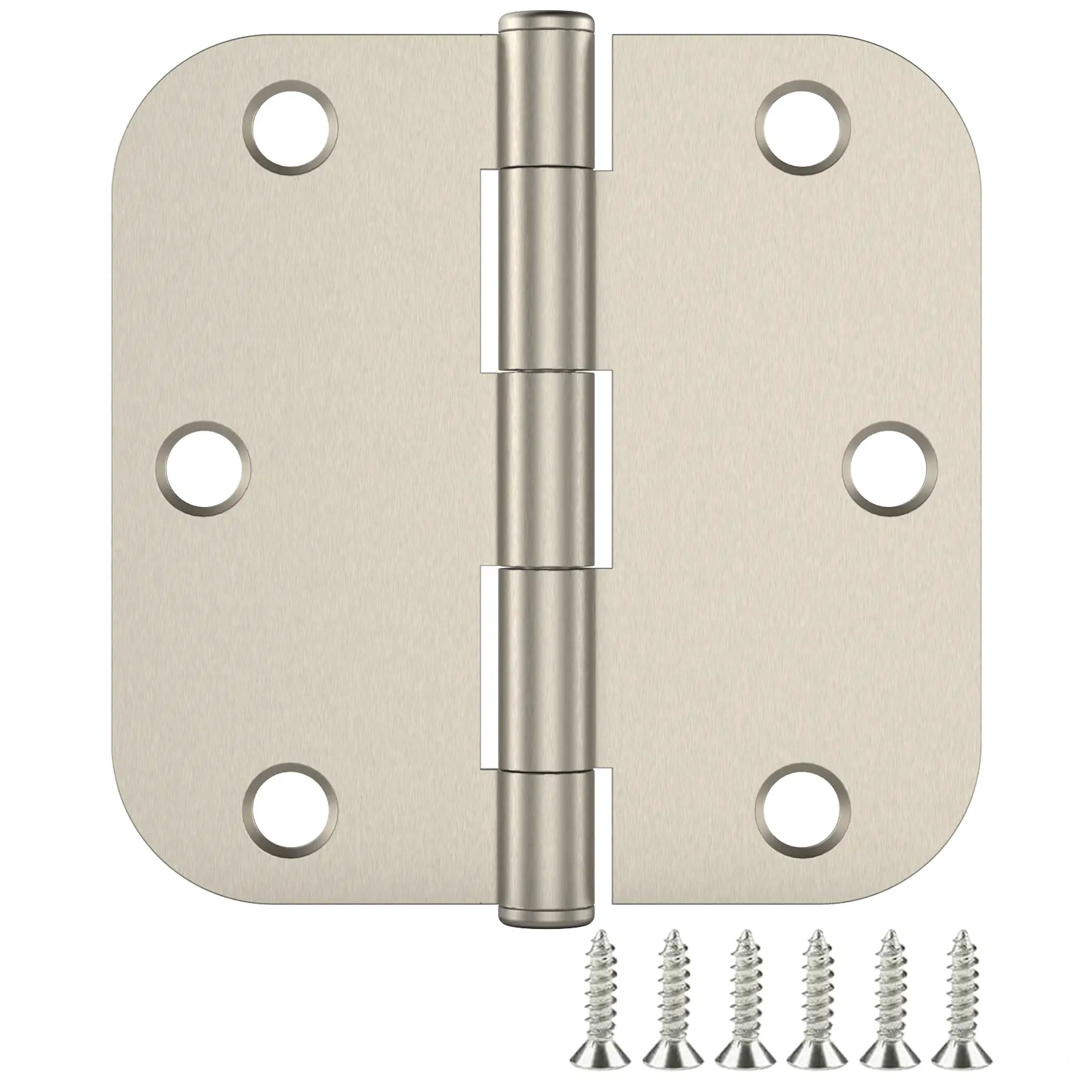 3.5 Inch Door Hinges, Rounded Hinges with 5/8" Radius Corners, Durable and No Squeak Hinges, for Home Interior, Exterior Doors and Commercial Use