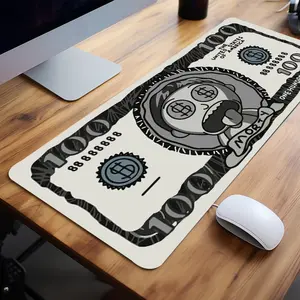 Extra Large Cartoon Dollar Satire Mouse Pad Gaming Desk Mat 35x16 Inch Computer Keyboard Mousepad with Non-Slip Rubber Base Durable Stitched Edge Perfect Gift for Home and Office