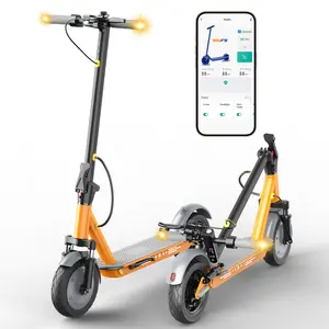 V9 Pro adult Folding Electric Scooter, Dual Suspension, 350W Powerful Motor, 28 MPH & 20 Miles Range, with 10" Solid Tires, Lightweight Foldable portable commuter EScooter with Shock Absorption Dual Braking Systems, Smart APP, Cruise Control