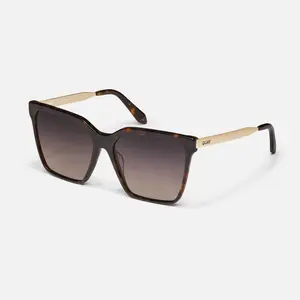QUAY AUSTRALIA LEVEL UP REMIXED Tinted Lens Sunglasses Square Mirrored Shades Polarized with Metal Arms for Versatile Style