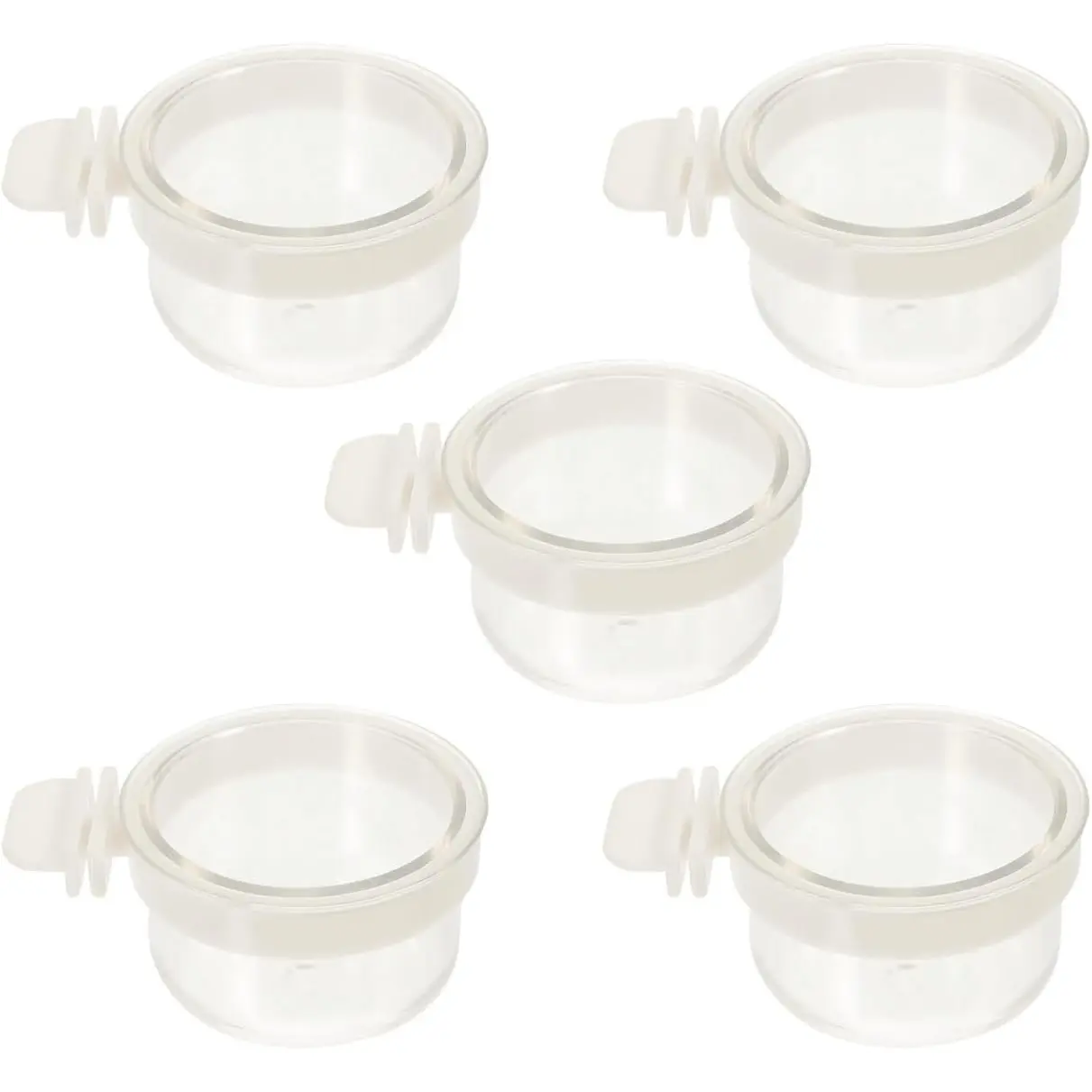 Transparent Hanging Bowl Bird Feeder Set - Acrylic Plastic Dispenser, All-Season Multifunctional Parrot Accessories for Small Birds (Non-Smart Feeding Tool)