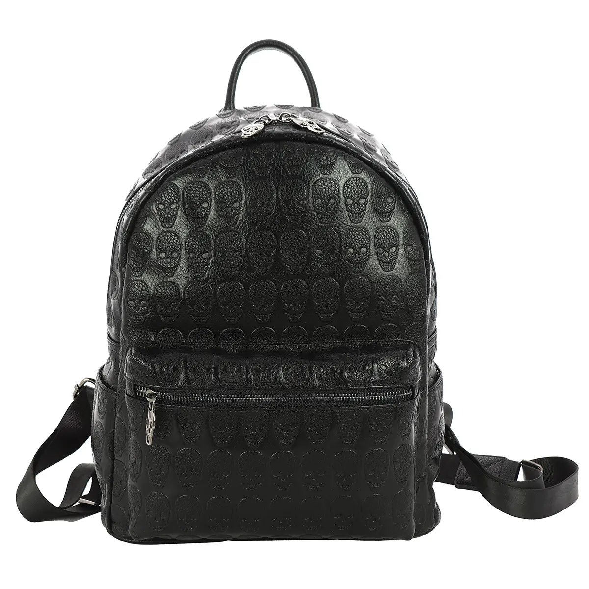 Skull Pattern Faux Leather Backpack