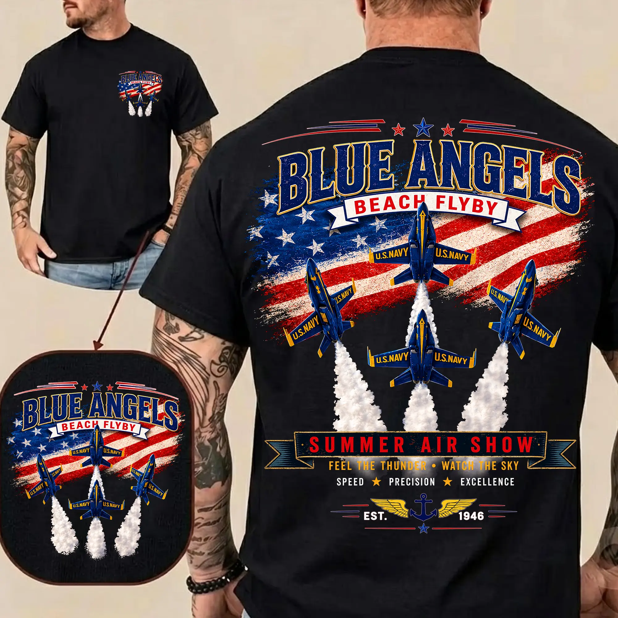Blue Angels Flyby at a Beach Plane Shirt, Beach Florida T Shirt, Blue Angels Tee, Navy Aviation Graphic Shirt, Air Show Tshirt