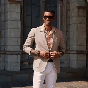PJ PAUL JONES Mens Blazer Casual Cotton-Linen Sport Coat Lightweight 2 Button Unlined Suit Jackets