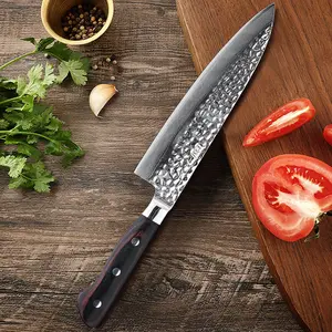 FINDKING Damascus Steel 8 Inch Gyuto Chef Knife, Kitchen Chef Knife, All-Purpose Japanese Cutting Companion, Razor-Sharp Blade, Pakka Wood Handle, Raven Series, Cutting for Fish Meat,Vegetable,Fruit