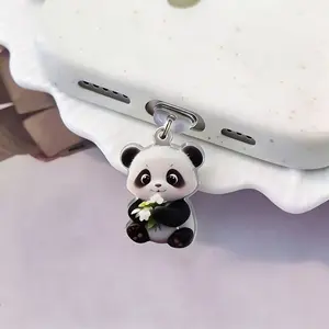 Cute Panda Design Phone Charging Port Dust Plug, 2pcs Anti Dust Plug for iPhone Type-C Android Phone Charging Port, Phone Accessories, Phone Decoration, Smartphone Accessories