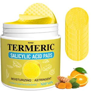 80Pcs Turmeric Salicylic Acid Pad, Moisturizing Noodles, Kojic Acid Cleansing Tablets, Used For Cleaning Pores, Moisturizing, Essential For Daily Skincare, Suitable For Men And Women, Suitable For All Light Beige Skin, Moisturize