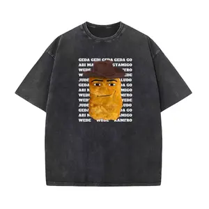 100% Cotton Washed Cowboy Chicken Nugget Meme T-Shirt