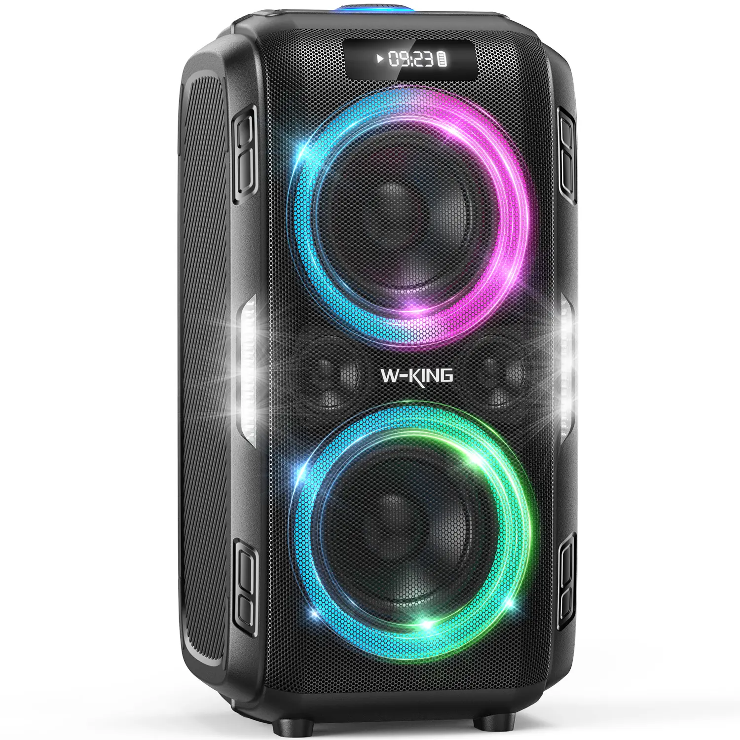 W-KING 270W Peak Bluetooth Stereo Speaker - Portable Bass Model, 125dB Loud, 12-Band Bass, IPX5 Waterproof, RGB Lights, Rechargeable Removable Battery, Mic/Guitar Jacks, Aux Input, Outdoor Bluetooth Subwoofer, Bass Speakers Weatherproof Loudspeaker System