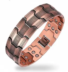 Men's Strength Magnetic Bracelet with Adjustable Length & Sizing Tool for Enhanced Durability and Comfort Secure Fit Perfect Fit in Minutes