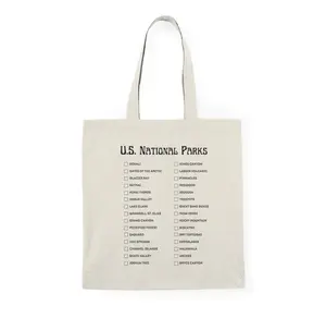 National Park Bucket List Tote Bag - Perfect for Outdoor Enjoyers in "Natural" Color Way