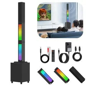 Home Theater Bluetooth Party Speaker With Subwoofer RGB Colorful Light Heavy Bass Stereo Detachable Surround Sound Soundbars Audio Remote Control AC Power