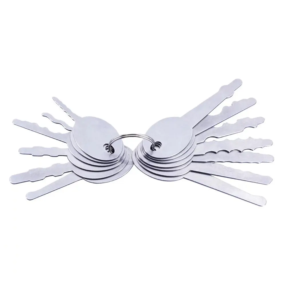 LOCK MONKEY MNK-MK251 13-Piece Stainless Steel Jiggler Key Tool Kit, Wave Key Type Locksmith Hand Tool Set for Faster Opening Applications