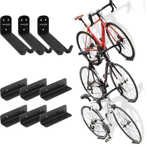 VENZO Bike Pedal Wall Mount Indoor Storage Hanger Stand - Hook Rack Holder with Tire Brackets - Ideal for Garage, Shed (3)