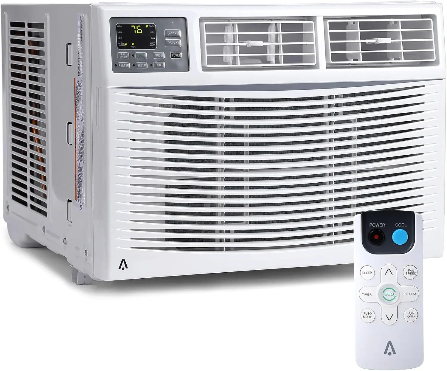 White 12000BTU Window Air Conditioner for Home & Office - Cools 550 sq ft Large Areas, 3 Cooling & Fan Speeds, Energy Saver WiFi Aircon, Timer, Compact, 15-Min DIY Easy Installation, Eco-Mode Sleep Mode