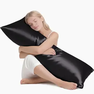 Satin Body Pillow Cover Similar to Silk Body Pillow Pillowcase 1 Pack,Smooth and Cooling, Silky Envelope Closure Large Long Pillow Cases, Gifts for Women Men(20x54 Inches