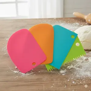 Professional Flexible Cake Scraper Tool: Heat-Resistant, Anti-Stick, Antibacterial & Easy Clean. All-in-One Icing Spatula for Smoothing, Shaping & Baking. Essential Baking Supply for Home Bakers. Pastry Decorating Tools, Nonstick Baking Tool